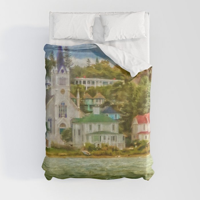 Along the shore Duvet Cover