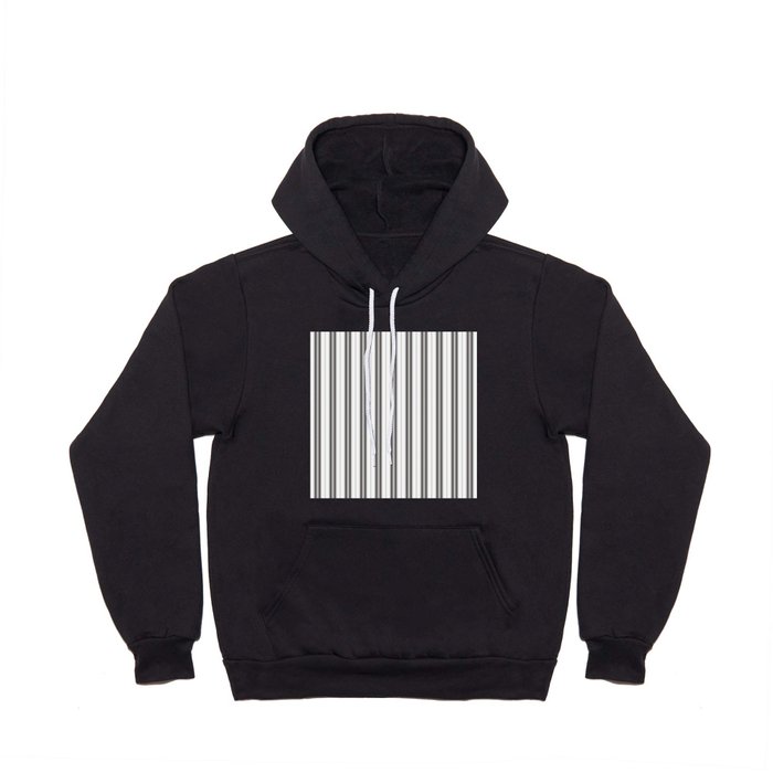 Black and White Vintage American Country Cabin Ticking Stripe Hoody