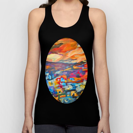 My Village | Colorful Small Mountainy Village Unisex Tank Top