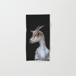 Young Alpine Mountain Goat Portrait Black  Hand & Bath Towel