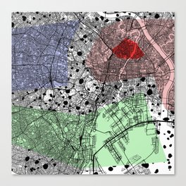 TOKYO Japan - collage city map Canvas Print