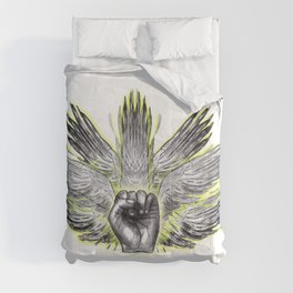 surreal winged hand mystical Feathered animal  Comforter