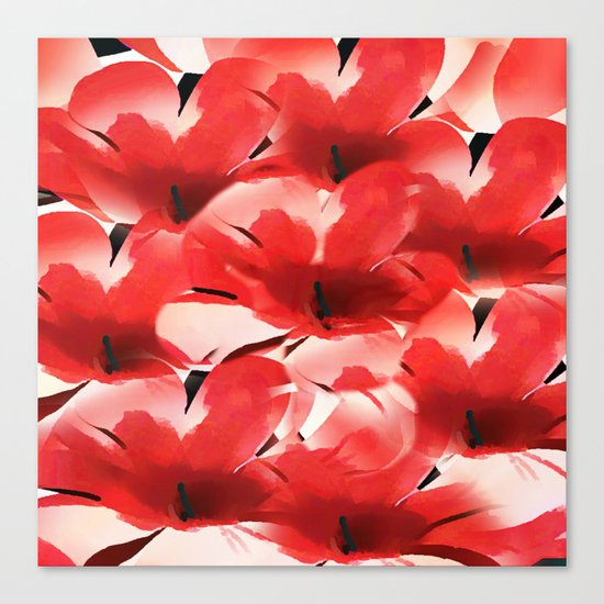 Red Poppies - Painterly Canvas Print