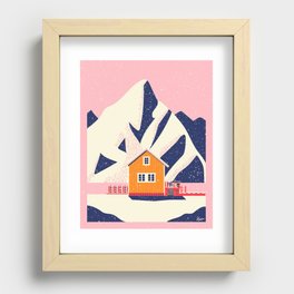 A Winter House in Norway Recessed Framed Print