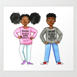 Young gifted and black Art Print | Painting, People, Illustration 