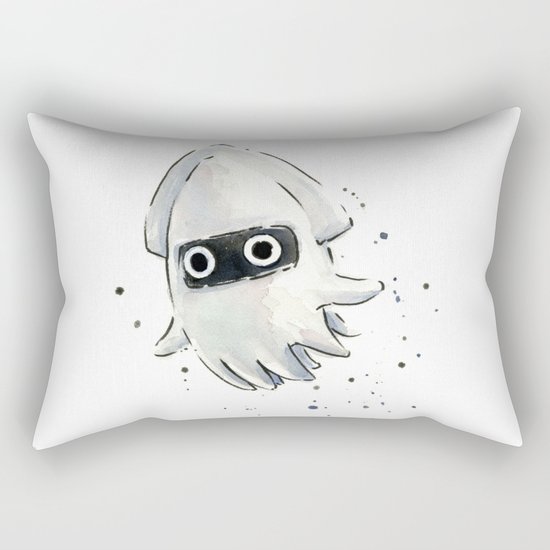 Blooper Squid Mario Watercolor Geek Art Rectangular Pillow