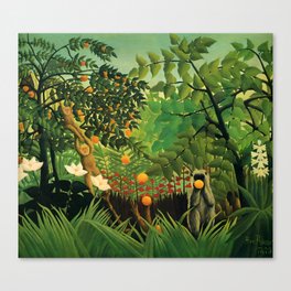 Henri Rousseau "Monkeys in the jungle - Exotic landscape" Canvas Print