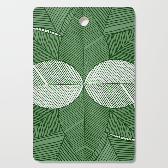 Minimal Tropical Leaves Green Cutting Board
