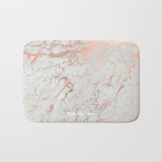 Rose gold marble Bath Mat