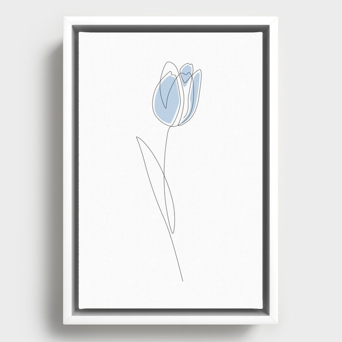 Blue Tulip Framed Canvas