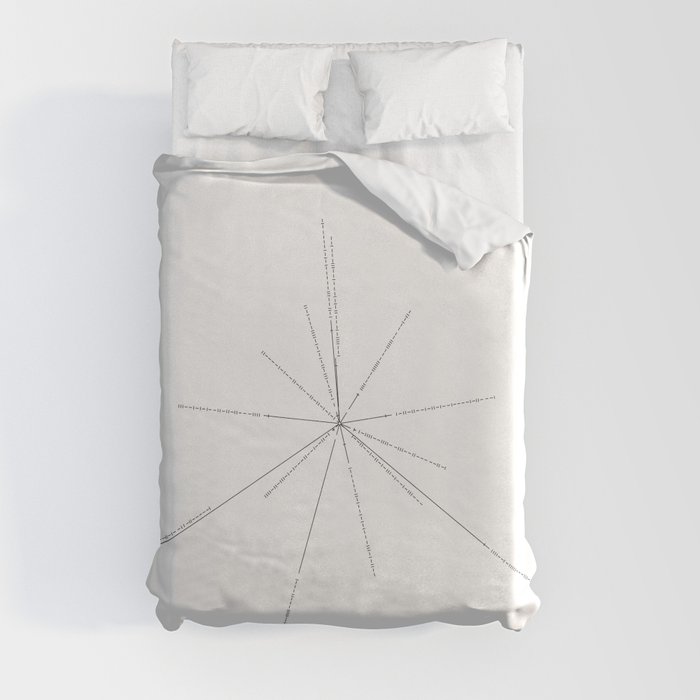 The Pulsar Map - White Duvet Cover