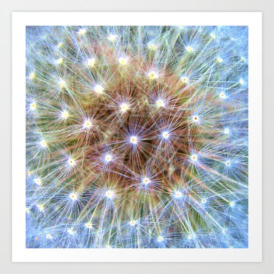 Luminous Colorful Blowball Art Print