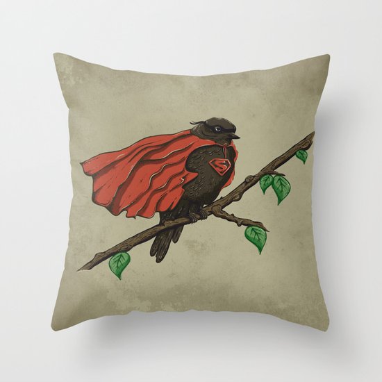 Super Bird Throw Pillow