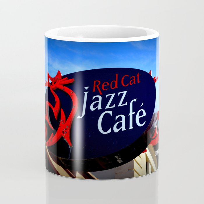 Red Cat Jazz Coffee Mug By Rachaelholliday Society6