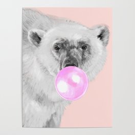 Bubble Gum Polar Bear Poster