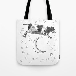 Cow Jumping Over The Moon Tote Bag