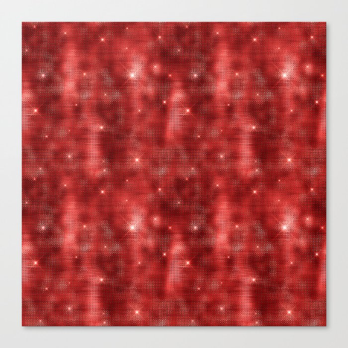 Glam Red Diamond Shimmer Glitter Canvas Print