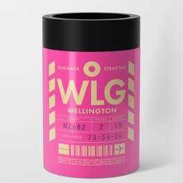 Luggage Tag D - WLG Wellington New Zealand Can Cooler