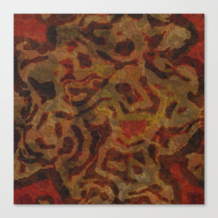 Red Brown Shapes Canvas Print
