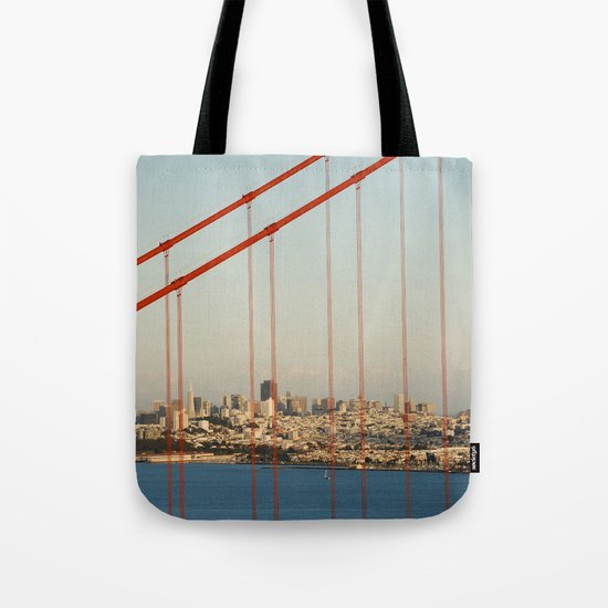 Golden San Gate Francisco Bridge Tote Bag