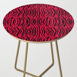 Neon Red Tiger Pattern Side Table
