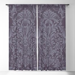 Purple Damask Blackout Curtain