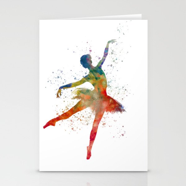 classical ballet dancer in watercolor Stationery Cards