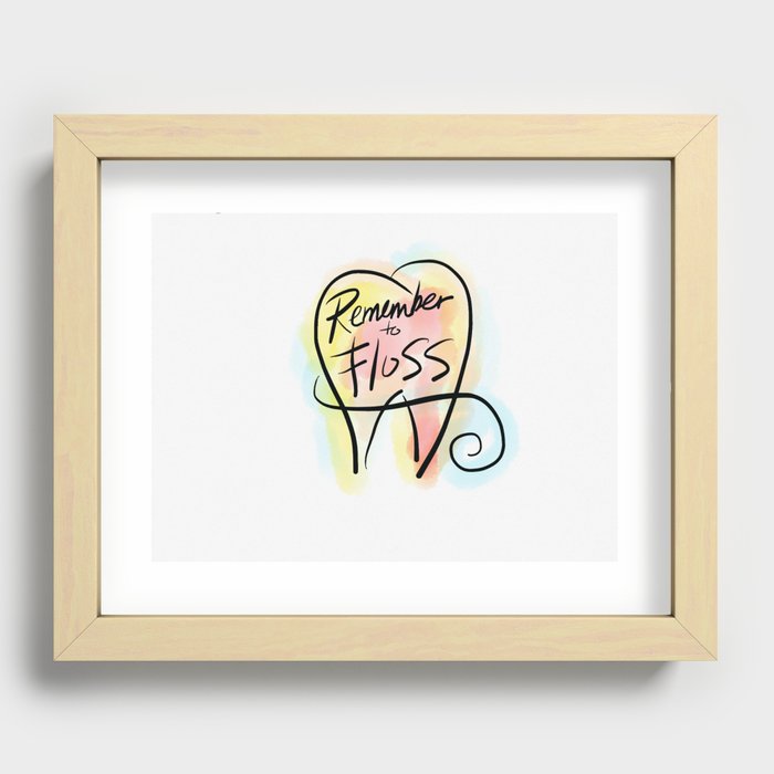 Remember To Floss Recessed Framed Print