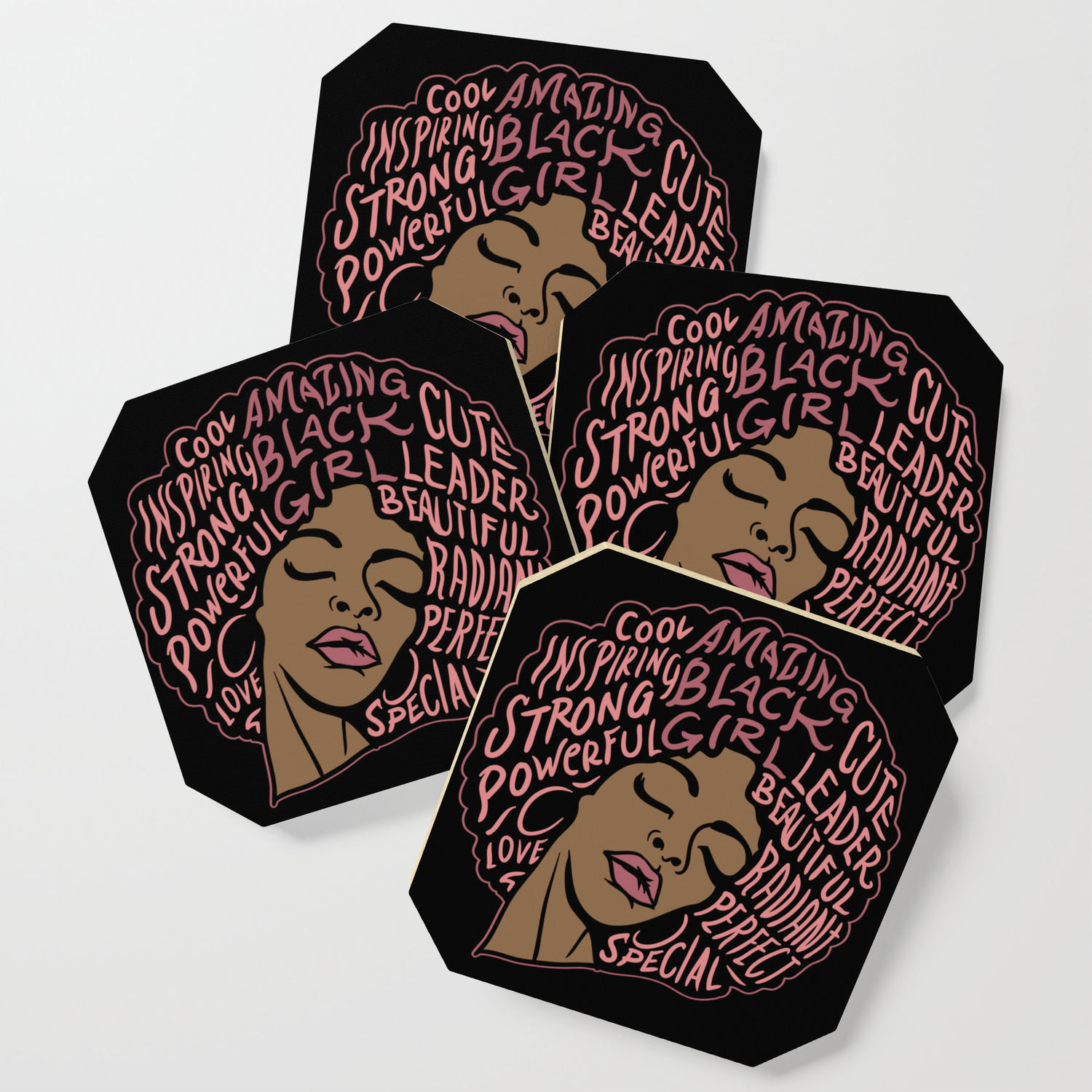 Melanin Goddess T Shirt Black Pride Shirt Black Girl Power Coaster By Gigibeancreations Society6
