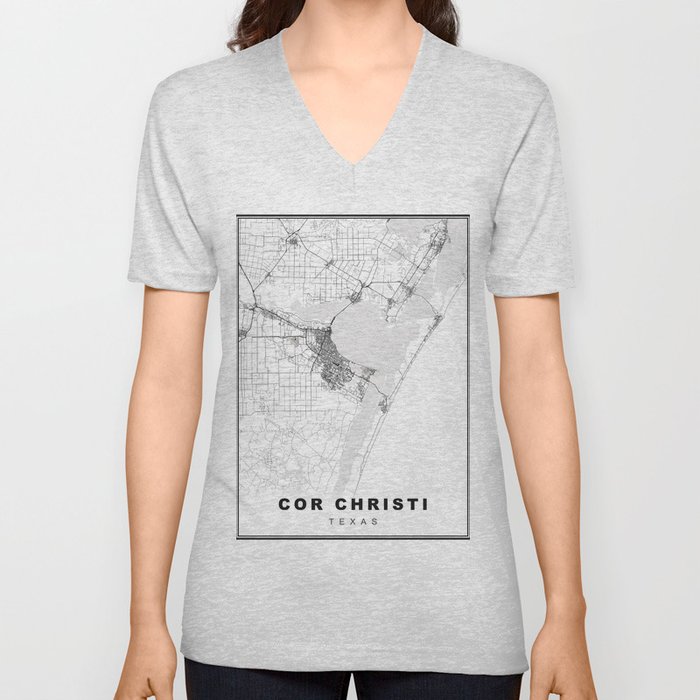 Corpus Christi Map V Neck T Shirt