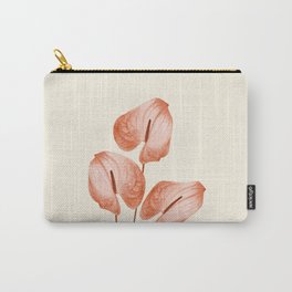 Anthurium - Anthurie - Flamingo Flower Carry-All Pouch | Graphic, Tropical, Exotic, Illustration, Leaf, Coral, Modern, Floral, Blossom, Leaves 