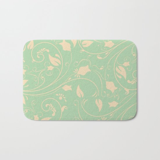 Vintage victorian flower pattern Bath Mat