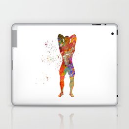 Bodybuilding in watercolor Laptop Skin