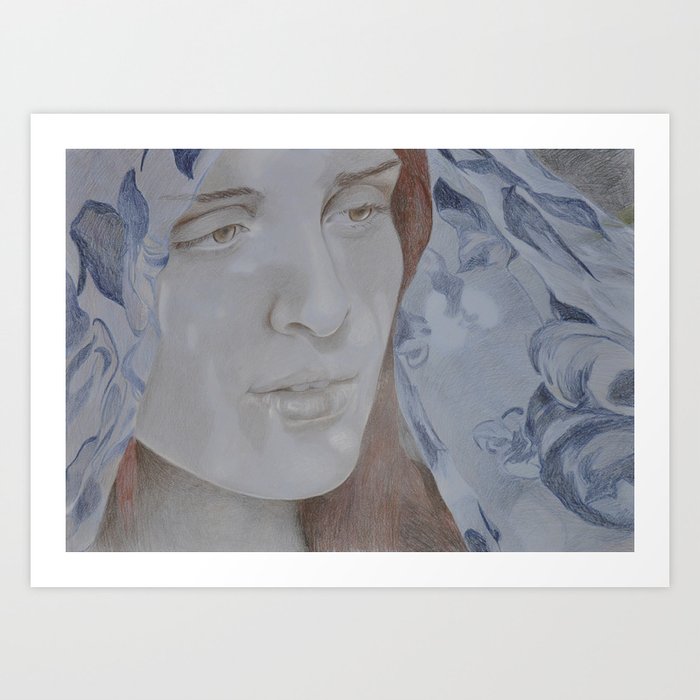 Ava (Blue) Art Print