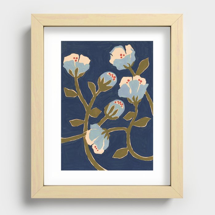Blue Perennial Recessed Framed Print