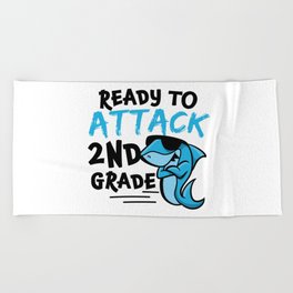 Ready To Attack 2nd Grade Shark Beach Towel
