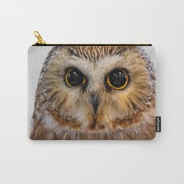 Closeup of a Cute Northern Saw Whet Owl Carry-All Pouch