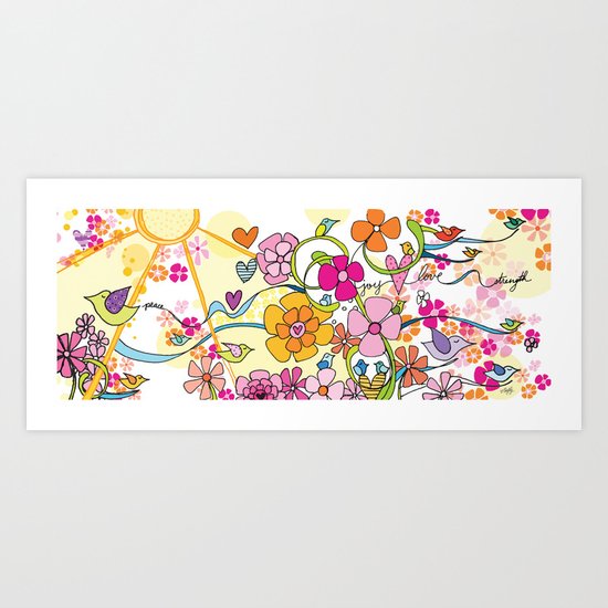 Peace, Joy, Love and Strength Art Print