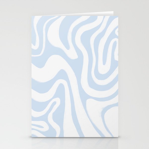 60s 70s Liquid Swirl in Ice Melt Baby Blue Stationery Cards