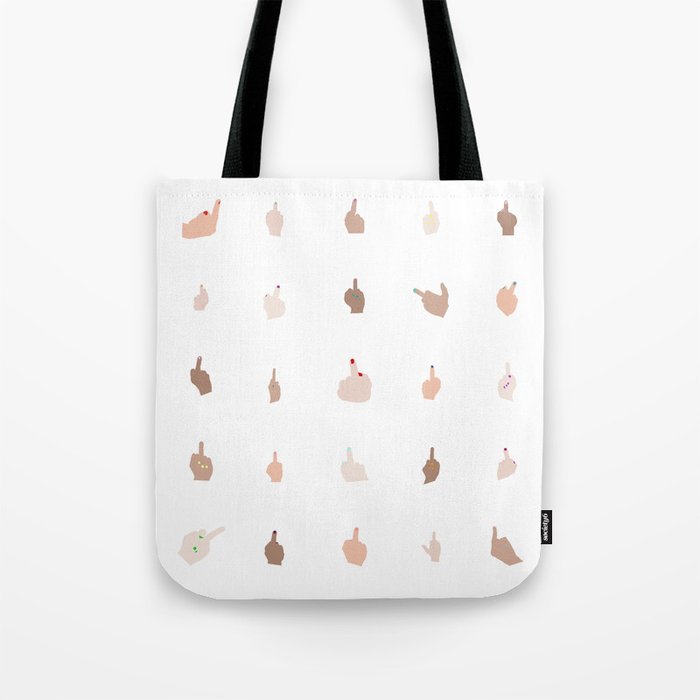 Middle Fingers With Colored Nails Tote Bag