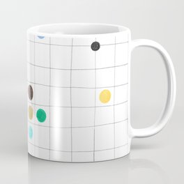 Confetti. Abstract geometric colorful grid colored pencil whimsical original drawing of colorful polka dots. Coffee Mug