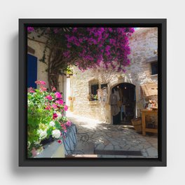Afionas Village, Corfu Island, Greece. A beautiful and idyllic village Framed Canvas