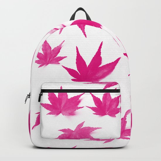 Pink Autumn Leaves Pattern #1 #decor #art #society6 Backpack