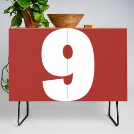 9 (White & Maroon Number) Credenza