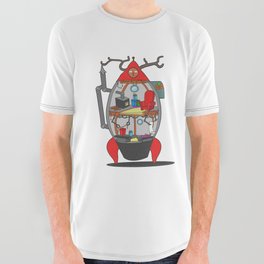 Santa's Rocket House. All Over Graphic Tee