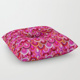 Red and Pink Shingles Floor Pillow