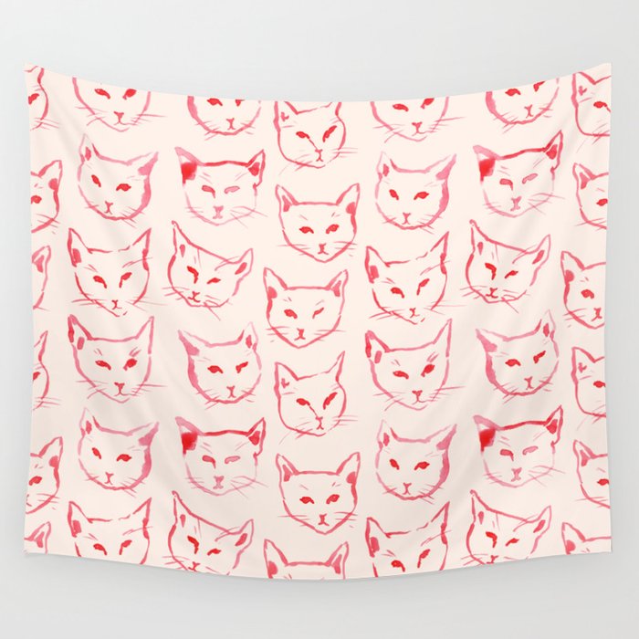 Red Cat Wall Tapestry