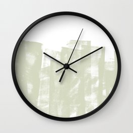 Rolled Ink Texture in Sage Green and White Wall Clock