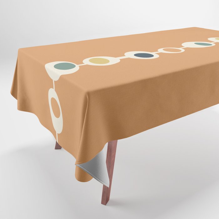 Orange Retro Mid Century Baubles Tablecloth