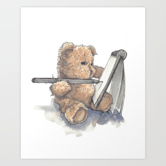 Teddy Bear Artist Art Print by 